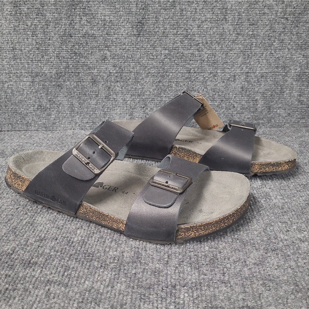 Haflinger Unisex Andrea Unlined Graphite Leather Sandals GRAPHITE EU 44/ US 11 - Picture 3 of 13